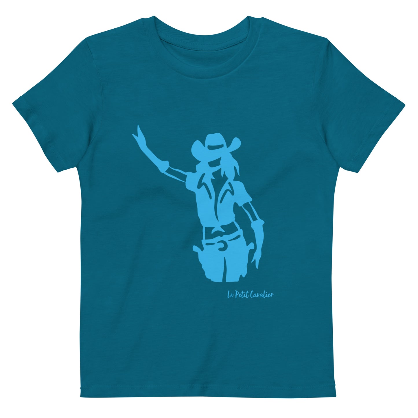 T-shirt enfant 100% coton bio - COWGIRL Bleu