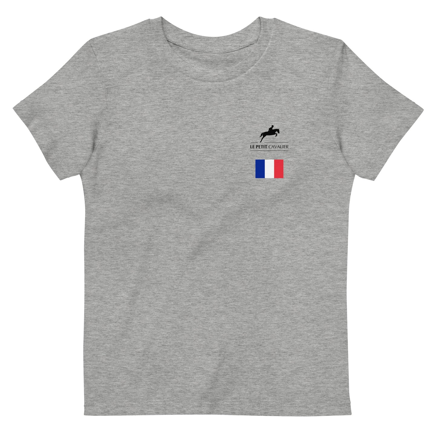 t-shirt gris enfant le petit cavalier drapeau français