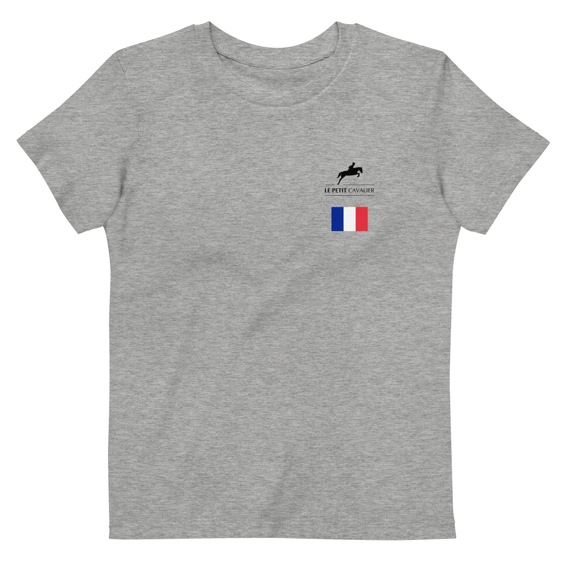t-shirt gris enfant le petit cavalier drapeau français