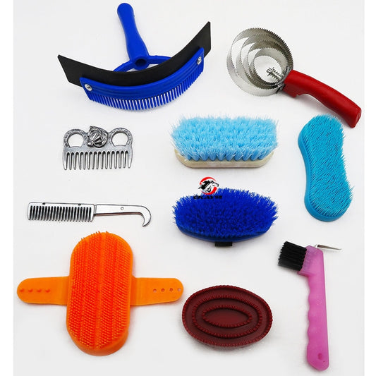 Kit de pansage équitation 10 pièces avec sac de transport