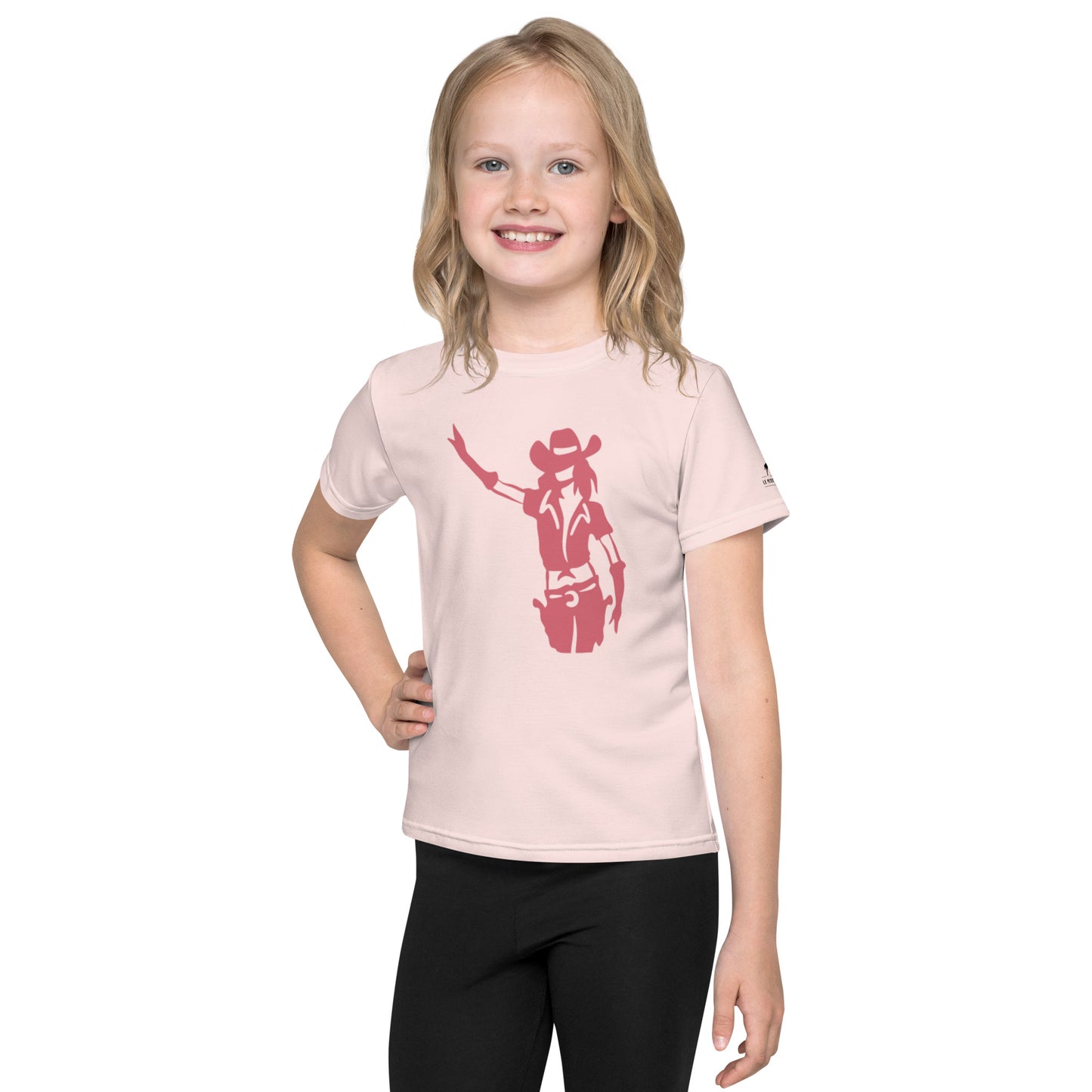 T-shirt technique enfant - Cowgirl logo rose
