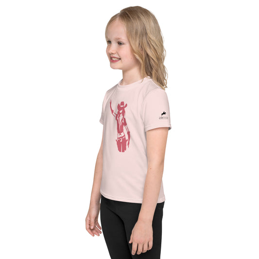 T-shirt technique enfant - Cowgirl logo rose