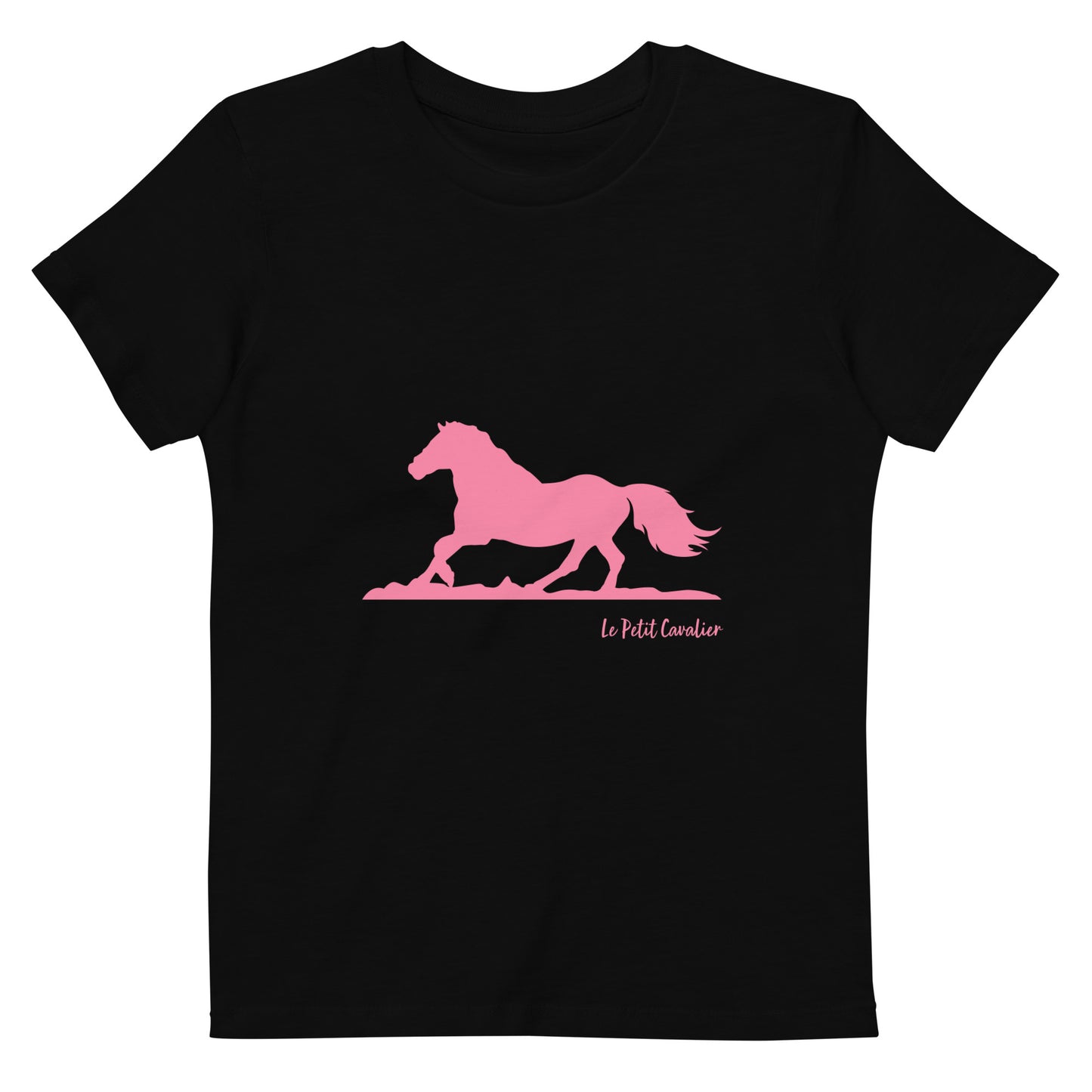 T-shirt enfant 100% coton bio - Cheval rose