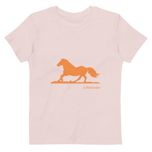 T-shirt enfant 100% coton bio - Cheval Orange