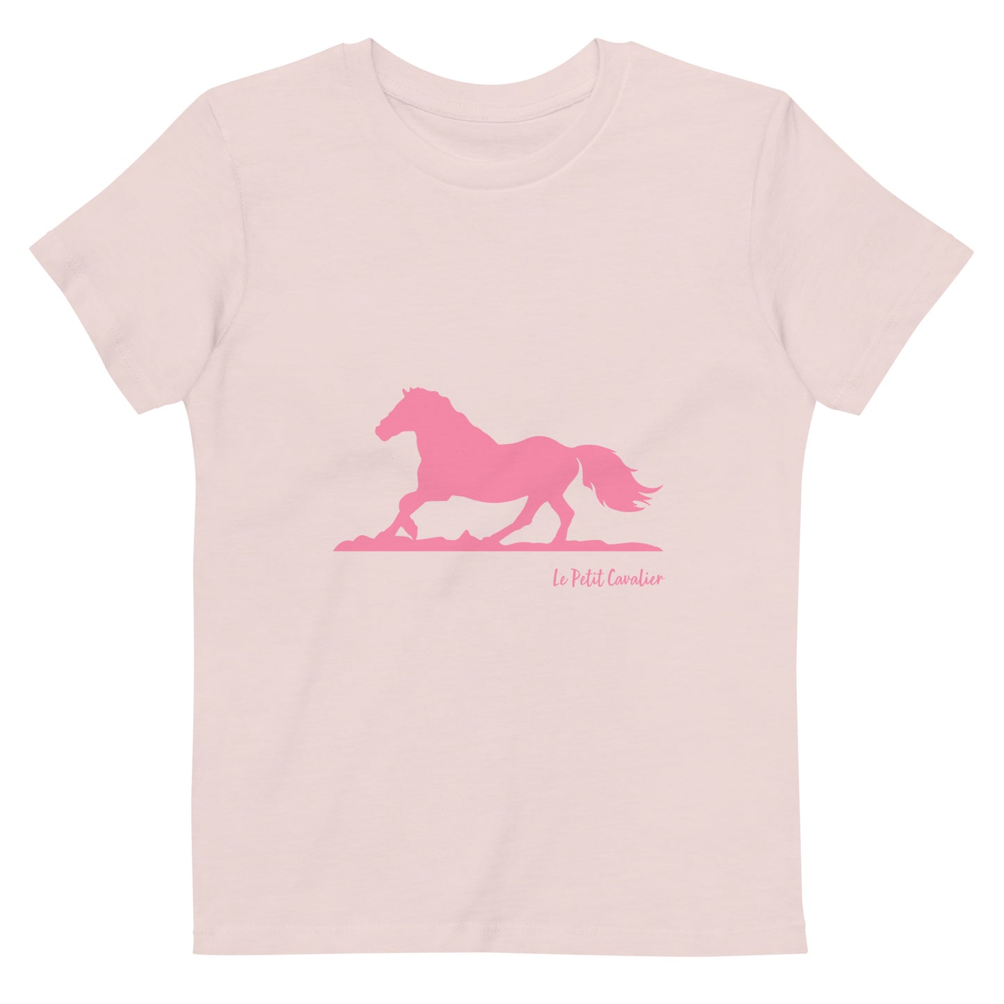 T-shirt enfant 100% coton bio - Cheval rose