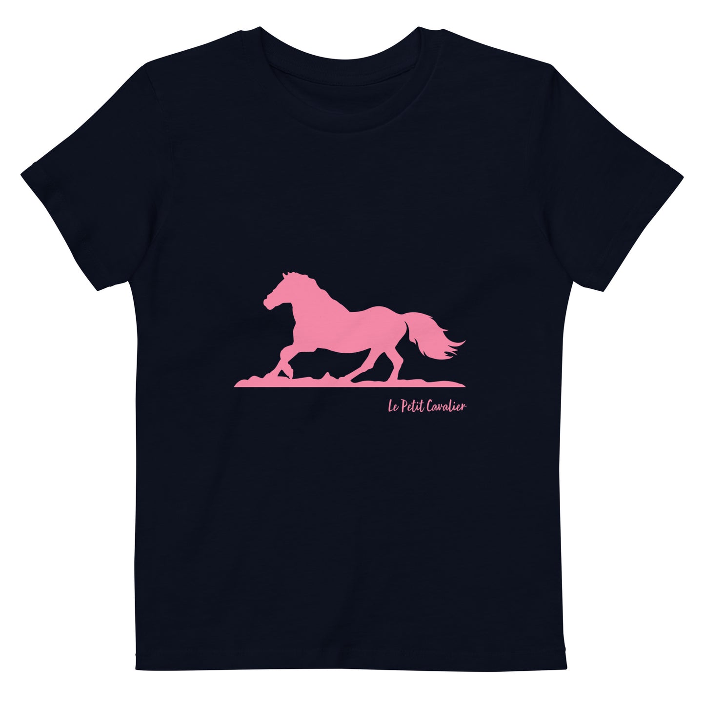 T-shirt enfant 100% coton bio - Cheval rose