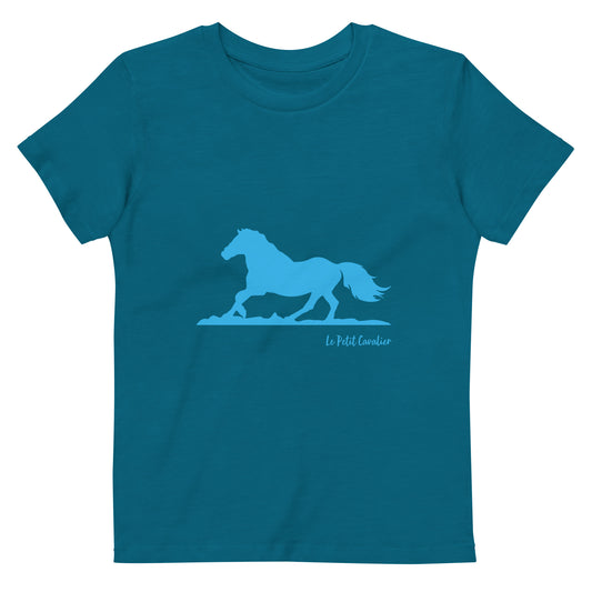 T-shirt enfant 100% coton bio - Cheval Bleu