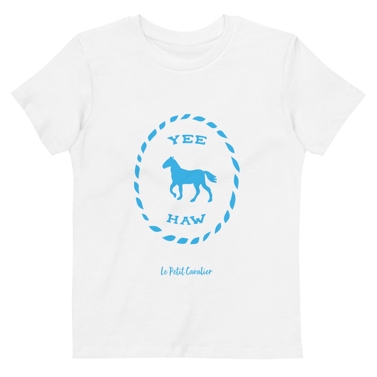 T-shirt enfant 100% coton bio - YEEHAW Bleu
