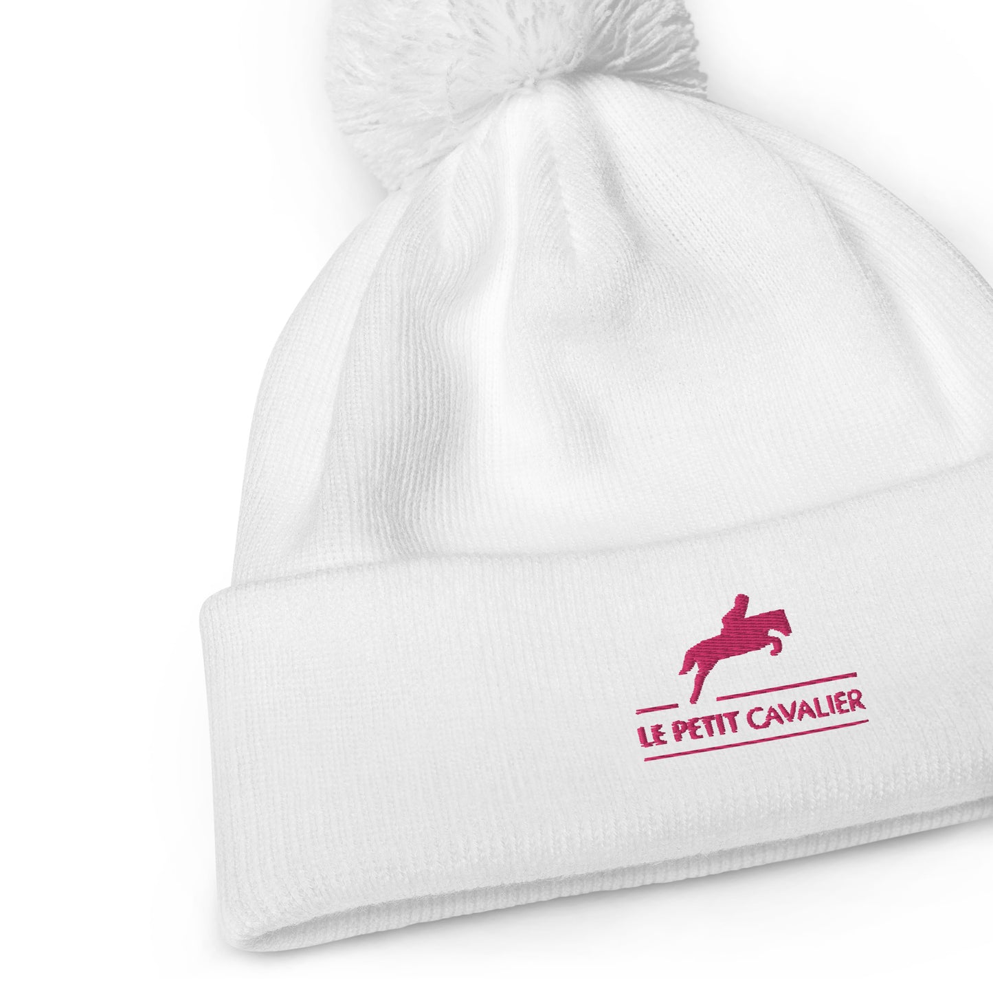 Bonnet à pompon Logo Rose